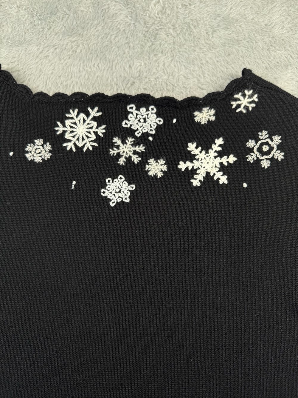 NWT Vintage Talbots Woman 1X Embroidered Snowflake Christmas Sweater - Picture 10 of 14